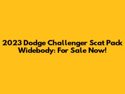 2023 Dodge Challenger Scat Pack Widebody: For Sale Now!
