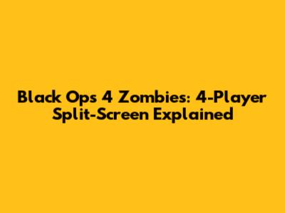 Black Ops 4 Zombies: 4-Player Split-Screen Explained