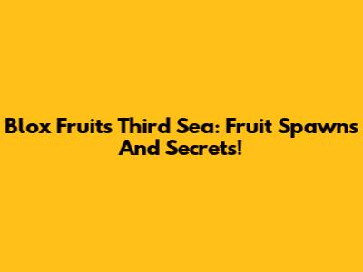 Blox Fruits Third Sea: Fruit Spawns And Secrets!