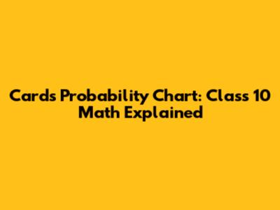 Cards Probability Chart: Class 10 Math Explained