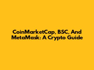 CoinMarketCap, BSC, And MetaMask: A Crypto Guide