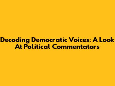 Decoding Democratic Voices: A Look At Political Commentators