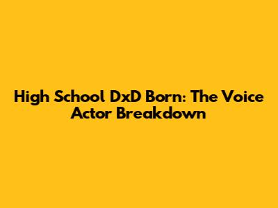 High School DxD Born: The Voice Actor Breakdown