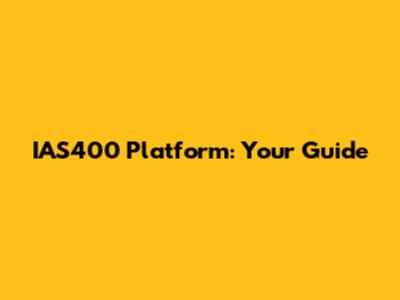 IAS400 Platform: Your Guide