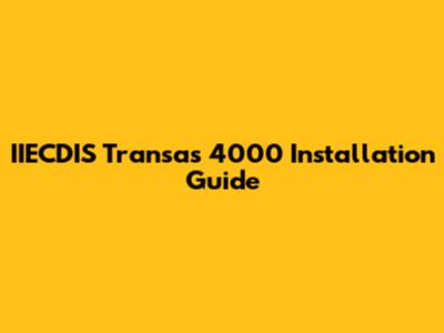 IIECDIS Transas 4000 Installation Guide