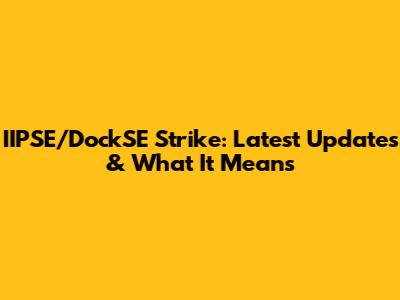 IIPSE/DockSE Strike: Latest Updates & What It Means