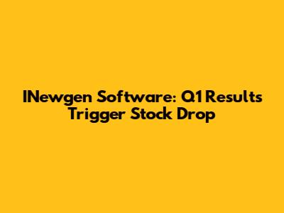 INewgen Software: Q1 Results Trigger Stock Drop
