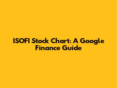 ISOFI Stock Chart: A Google Finance Guide
