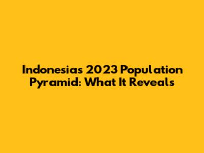 Indonesia's 2023 Population Pyramid: What It Reveals