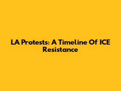 LA Protests: A Timeline Of ICE Resistance