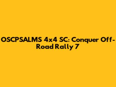OSCPSALMS 4x4 SC: Conquer Off-Road Rally 7