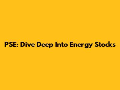 PSE: Dive Deep Into Energy Stocks