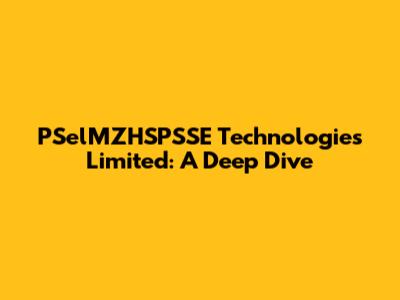 PSelMZHSPSSE Technologies Limited: A Deep Dive