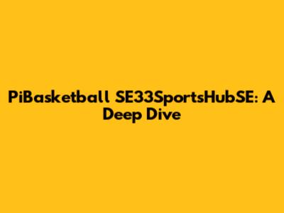 PiBasketball SE33SportsHubSE: A Deep Dive