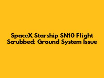 SpaceX Starship SN10 Flight Scrubbed: Ground System Issue