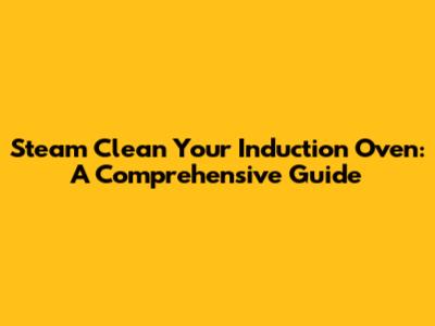 Steam Clean Your Induction Oven: A Comprehensive Guide