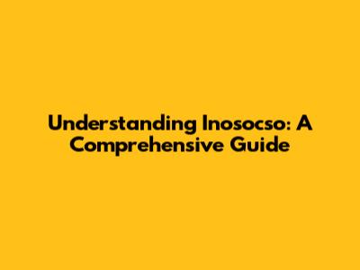 Understanding Inosocso: A Comprehensive Guide