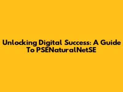 Unlocking Digital Success: A Guide To PSENaturalNetSE