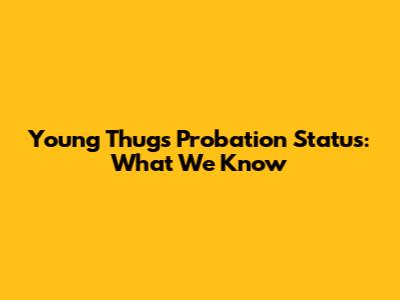 Young Thug's Probation Status: What We Know